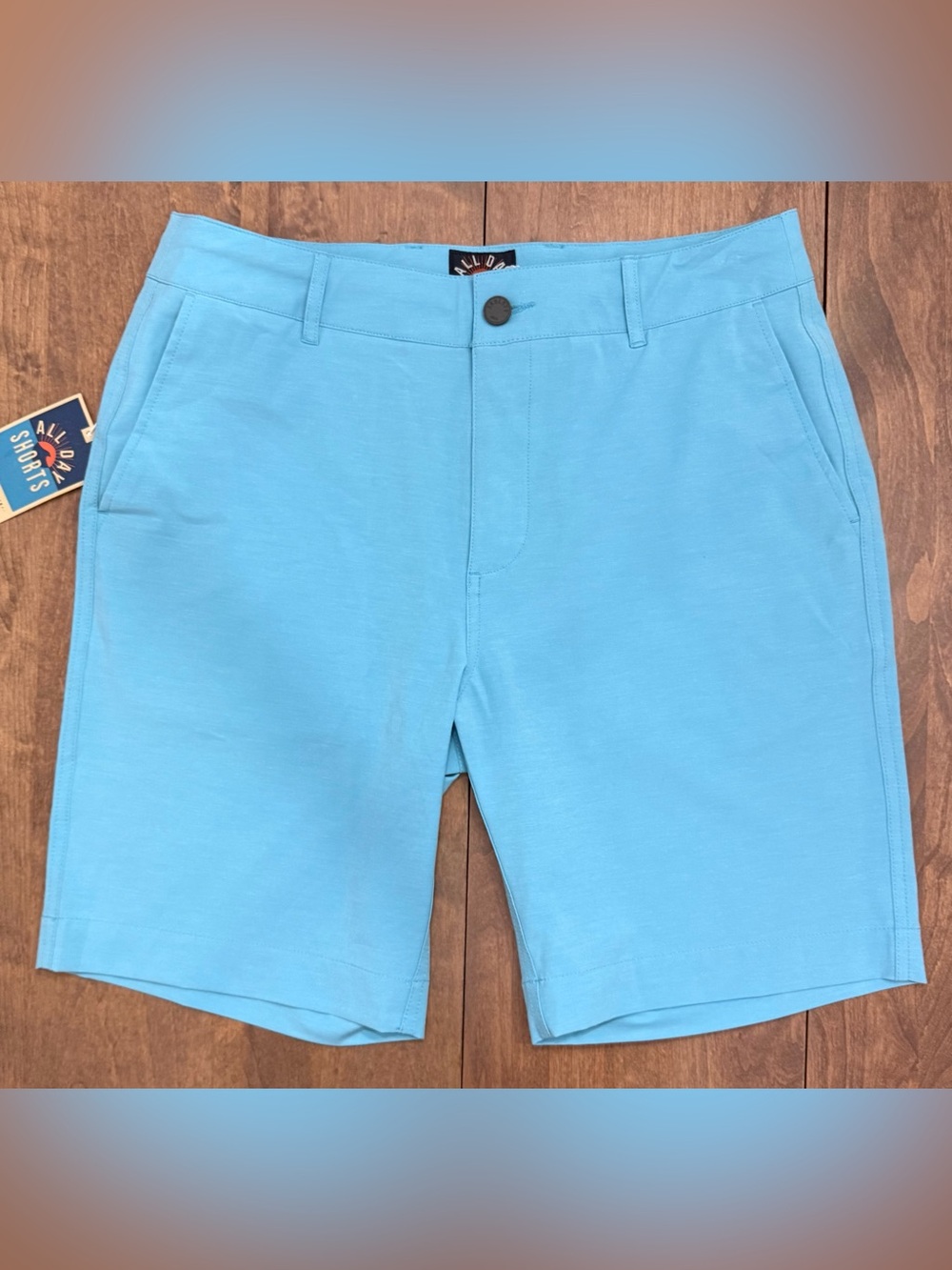 Faherty 9” Aqua Blue Hybrid Performance Shorts NWT